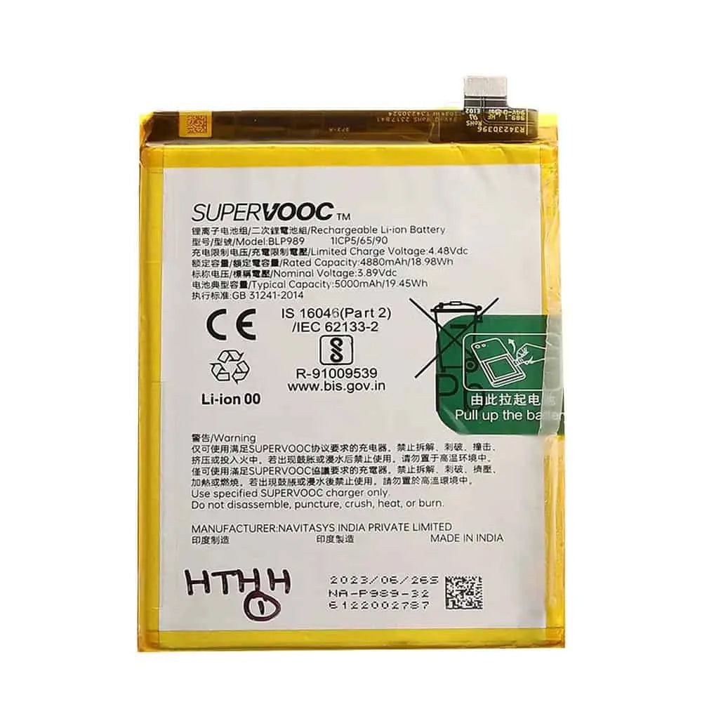 Original OnePlus Nord CE 3 Lite 5G Battery Replacement Price in Chennai India - BLP989