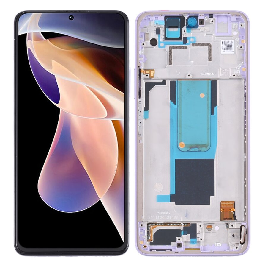 Display with Touch Screen Replacement for Xiaomi 11i HyperCharge 5G - With Frame Purple