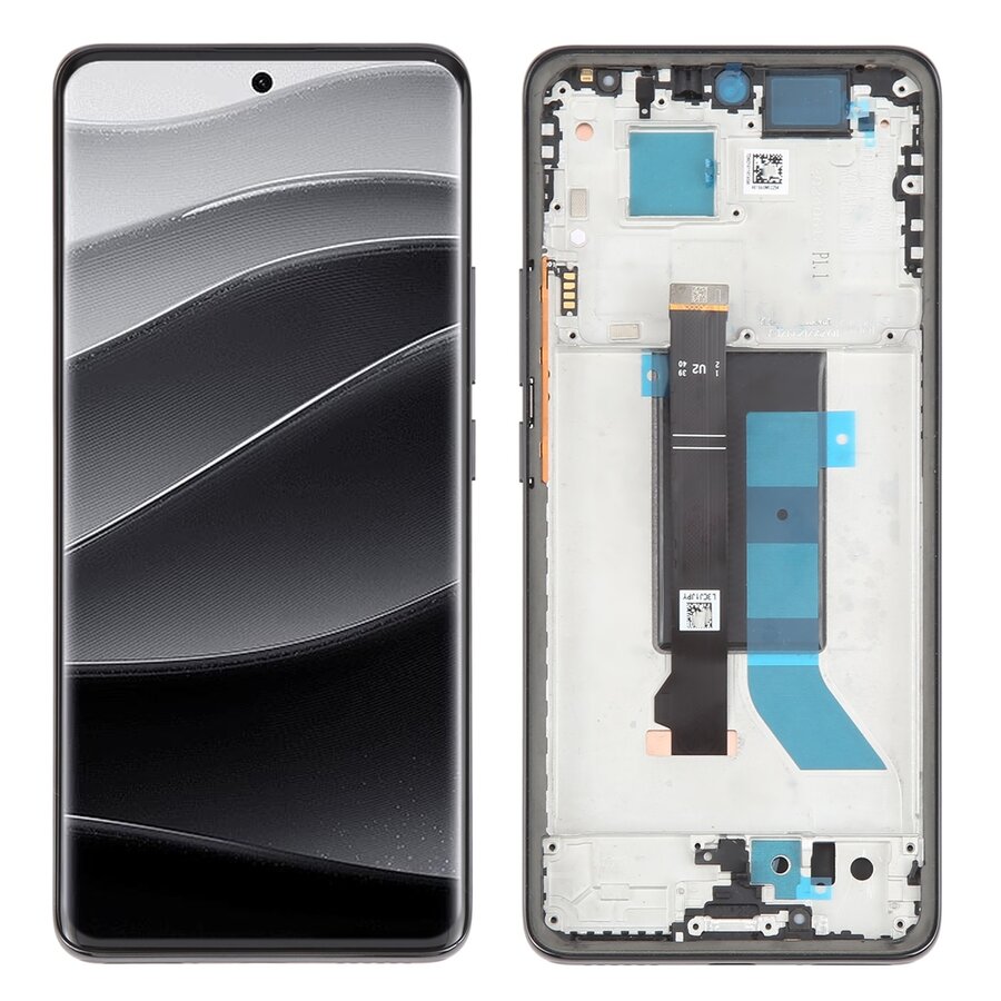 Display with Touch Screen Replacement for Xiaomi Redmi Note 14 Pro 5G - Original With Frame Black