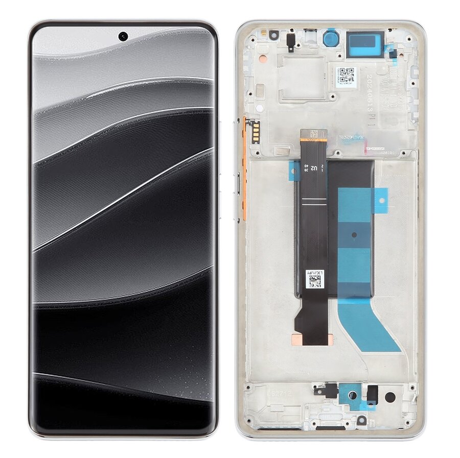 Display with Touch Screen Replacement for Xiaomi Redmi Note 14 Pro Plus 5G - Original With Frame White