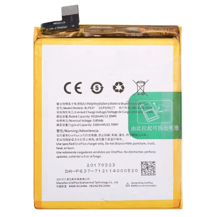 Original OnePlus 5T Battery Replacement Price in Chennai India - BLP637