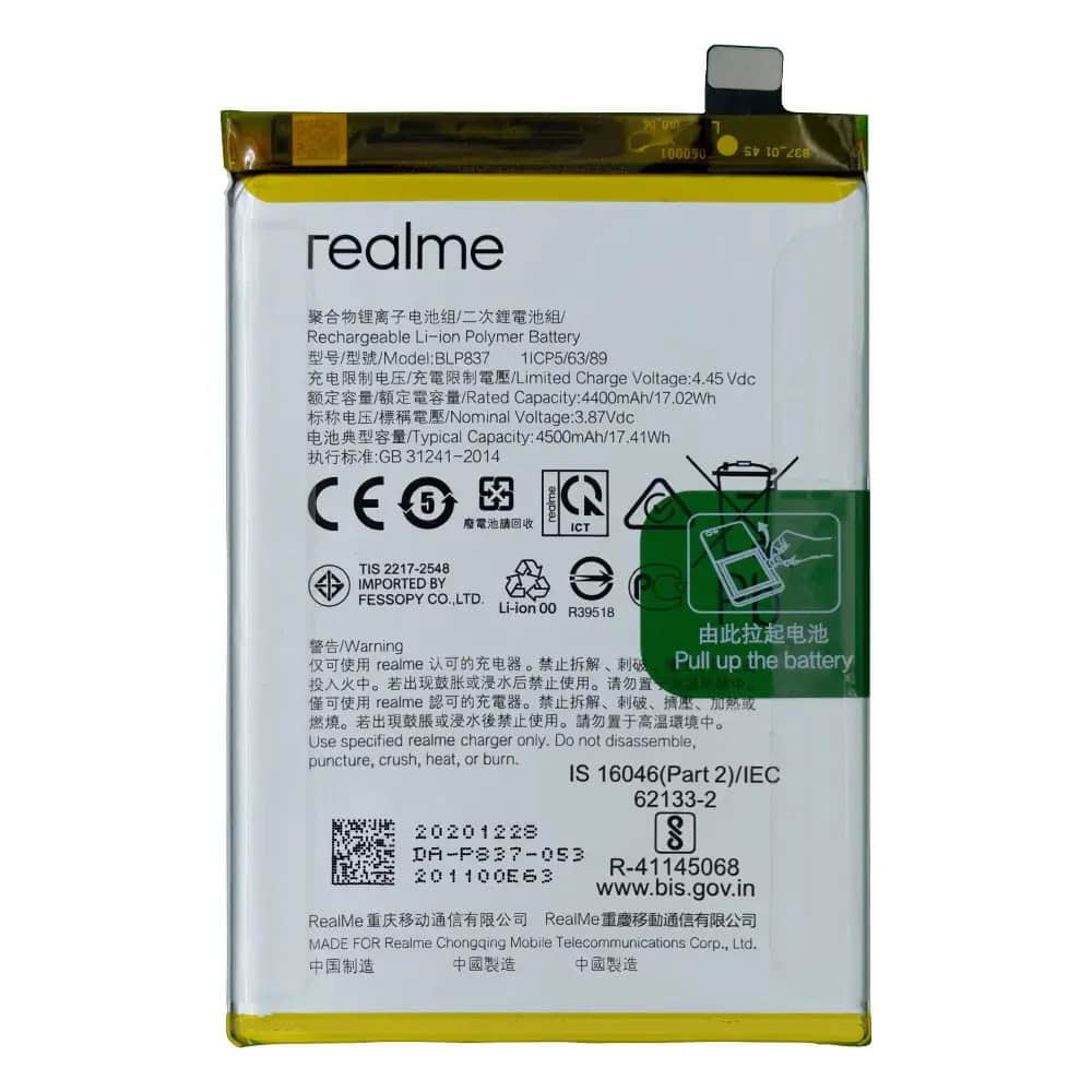 Original Realme 9 Pro Plus 5G Battery Replacement Price in India Chennai 