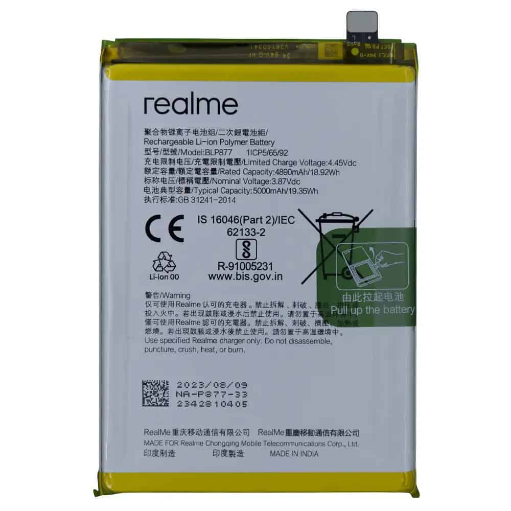 Original Realme C31 Battery Replacement Price in India Chennai 
