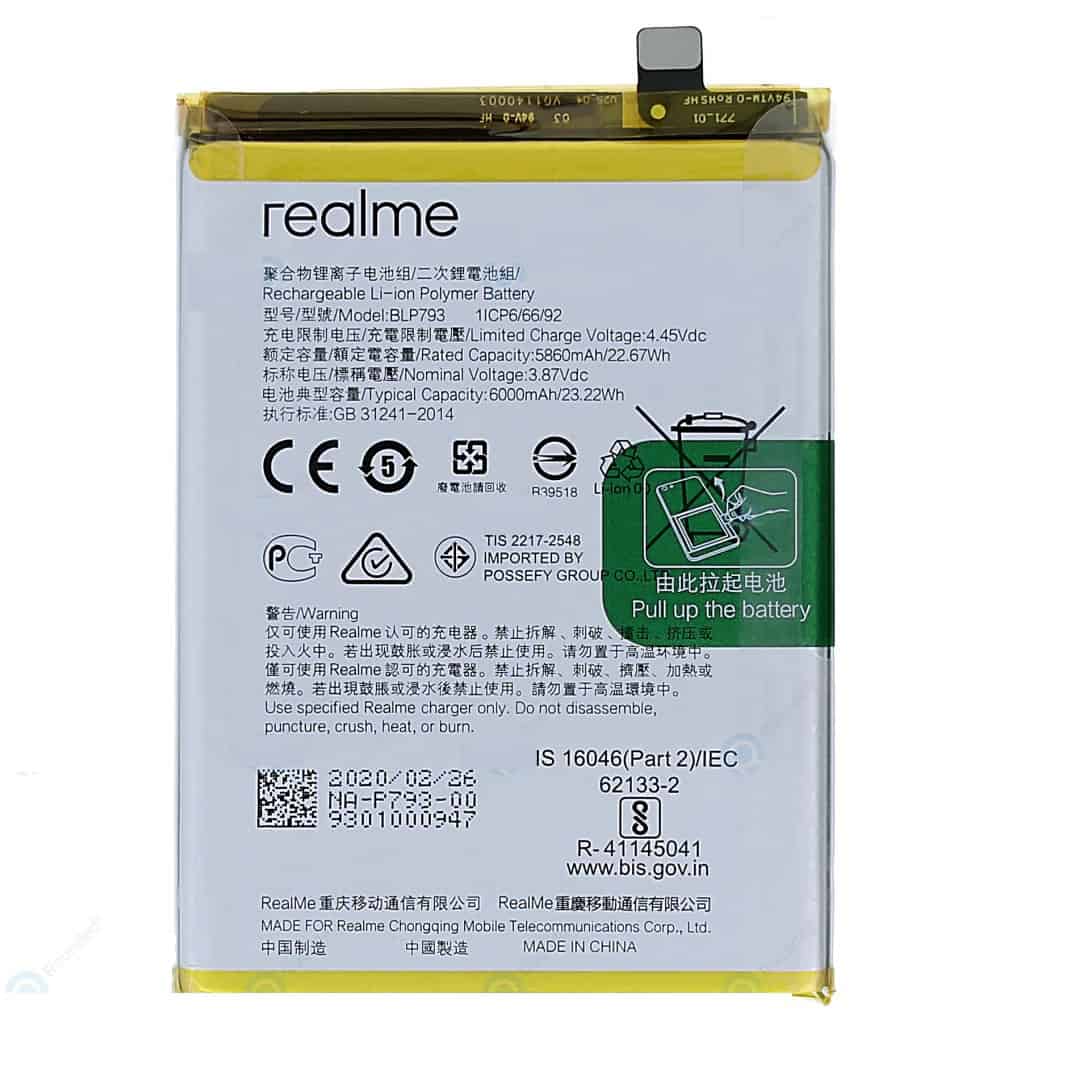 Original Realme Narzo 20 Battery Replacement Price in India Chennai 