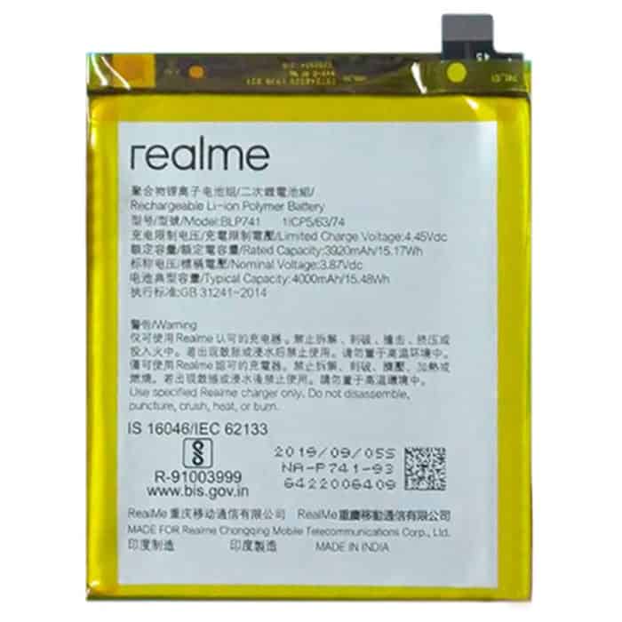 Original Realme XT Battery Replacement Price in India Chennai 