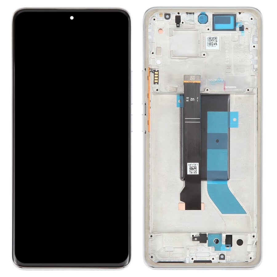 Xiaomi Redmi Note 14 Pro 5G Display and Touch Screen Combo Replacement Cost in Chennai India Original With Frame White