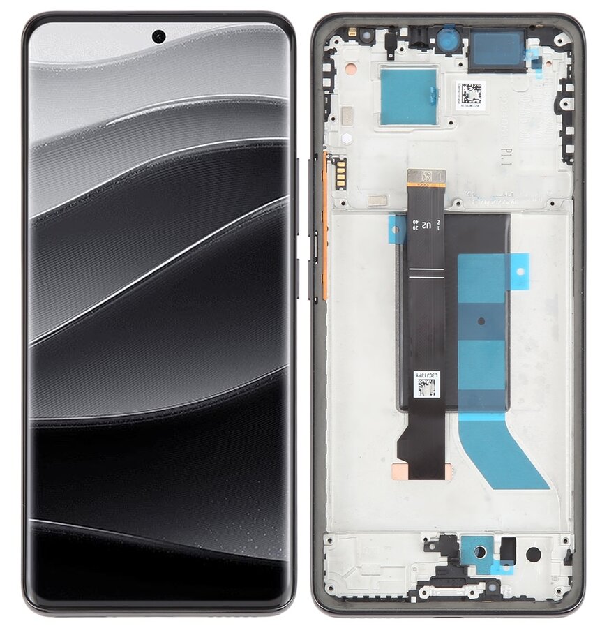 Xiaomi Redmi Note 14 Pro Plus 5G Display and Touch Screen Combo Replacement Cost in Chennai India Original With Frame Black