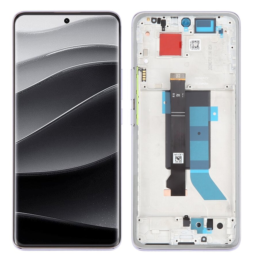 Xiaomi Redmi Note 14 Pro Plus 5G Display and Touch Screen Combo Replacement Cost in Chennai India Original With Frame Purple