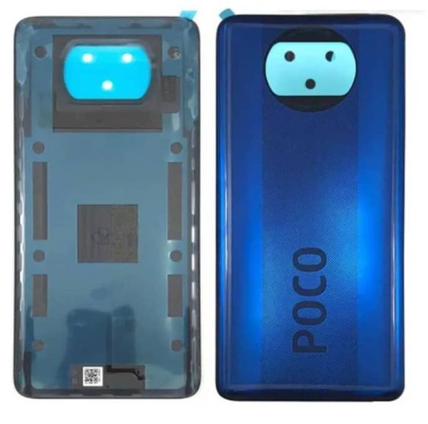 Original Poco X3 Pro Back Panel Glass Door Battery Cover Replacement in India Chennai - Frost Blue